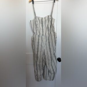 Old Navy Black and White Striped Wide Leg Jumpsuit | Size XL